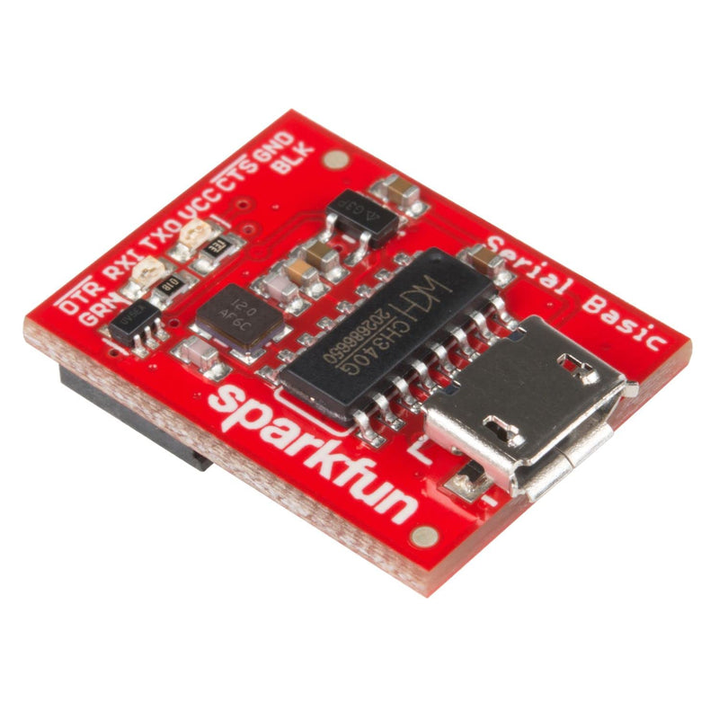SparkFun Serial Basic Breakout - CH340G Development Tool with USB Micro-B connector Save space and money in your DIY electronics projects