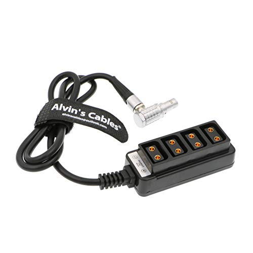 Alvin's Cables 2 Pin Right Angle to 4 D Tap Splitter Cable for RED DSMC2 Jetpack RTmotion Sidekick Right angle 2 pin