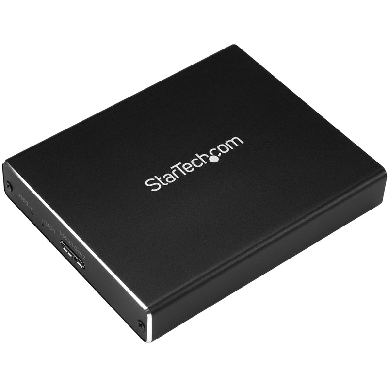 StarTech.com Dual-Slot Hard Drive Enclosure for M.2 SATA SSDs - USB 3.1 (10Gbps) - Aluminum - M.2 to SATA - Raid Drive Enclosure (SM22BU31C3R) USB-A & USB-C Dual M.2 SATA