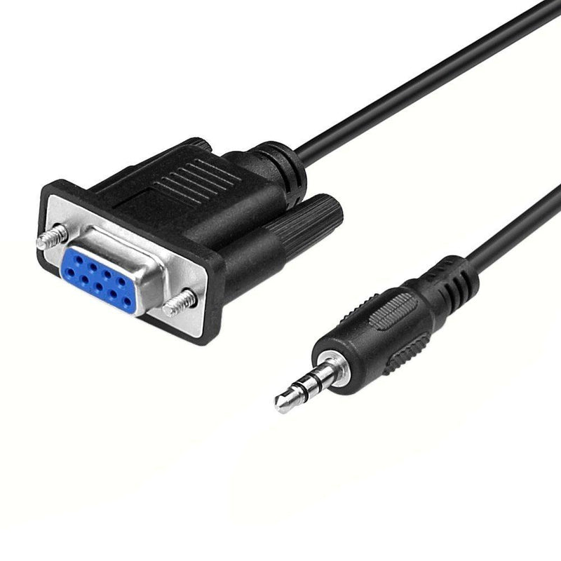 DB9 9 Pin Female to 3.5mm Male Plug Serial Cable RS232 to 1/8 inch Conversion Cable - 6FT/1.8M