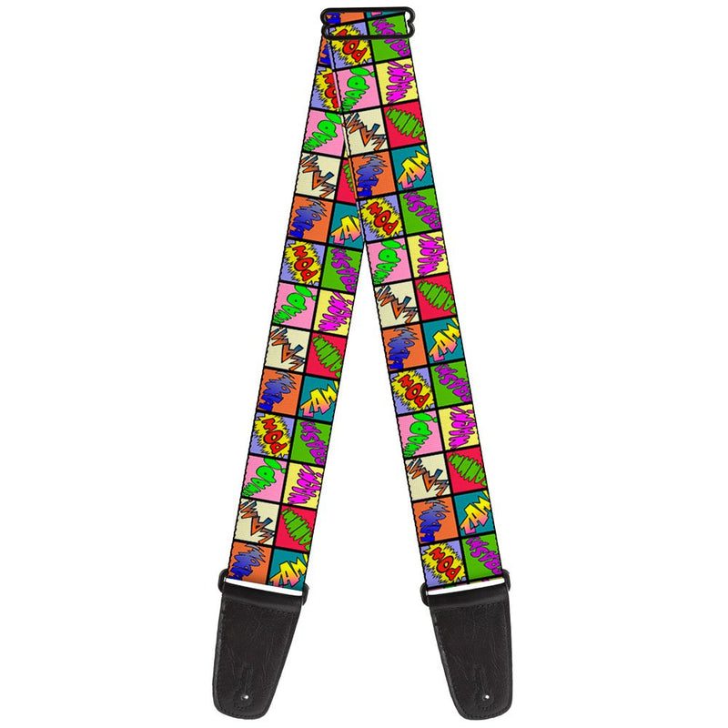 Buckle-Down Guitar Strap Sound Effect Checkers Multi Color 2 Inches Wide
