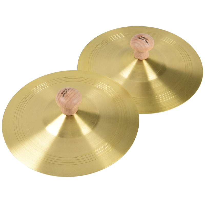 Constructive Playthings 6 in. Fine Polished Brass Finger Cymbals for Rhythm Band with Attached Knobs, Kids Instruments Teach Tempo and Keeping a Beat, Toddler Toys for 3 Years and Older