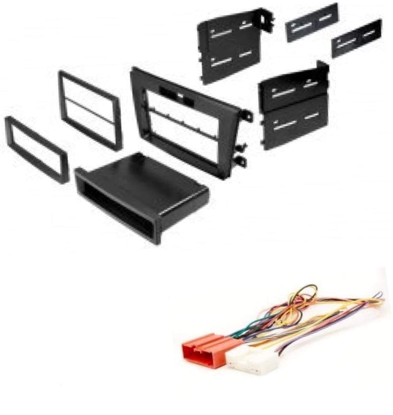 Car Stereo Radio Install Dash Mount Kit and Wire Harness for Installing an Aftermarket Radio for 2007 2008 2009 Mazda CX-7 CX7 - Includes Factory Clock Adjust T Wire Harness