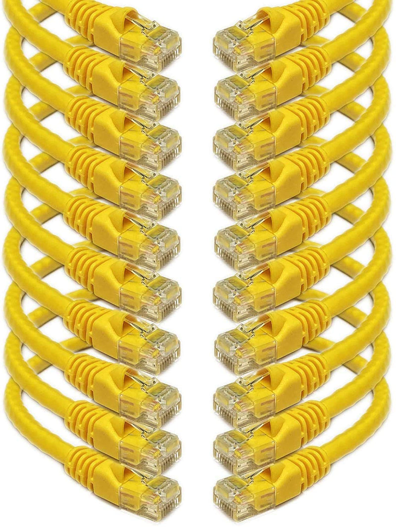 [AUSTRALIA] - iMBAPrice Cat6 RJ45 Snagless Ethernet Patch Cable in Yellow Color 0.5 Feet (6 Inches) - 10 Pack 