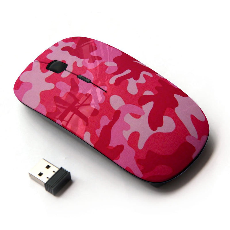 STPlus Army Camo Camouflage Pattern (Hot Pink) 2.4 GHz Wireless Mouse with Ergonomic Design and Nano Receiver Design #2