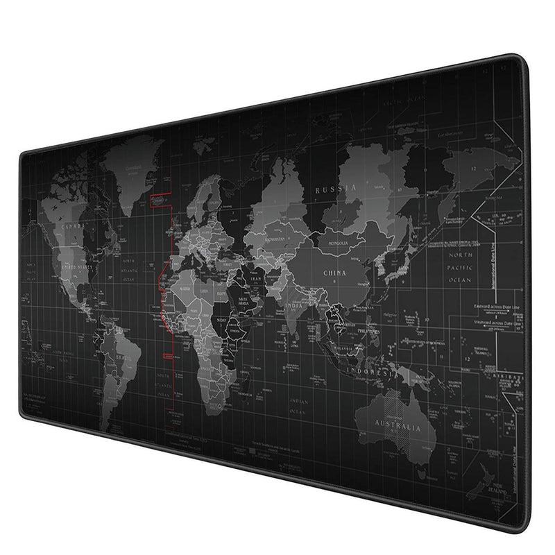 Benvo Extended Mouse Pad Large Gaming Mouse Pad- 35.4x15.7x0.12 inch Computer Keyboard Mouse Mat Non-Slip Mousepad Rubber Base and Stitched Edges for Game Players, Office, Study World Map Design Wolrd Map