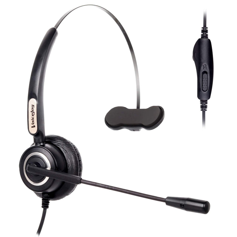 VoiceJoy Volume and Mute Switch Telephone Headset Compatible with Yealink T21 T42 etc Avaya 1608 9640 9620 9630 9640 Grandstream GXP1400 2120 etc IP Phones