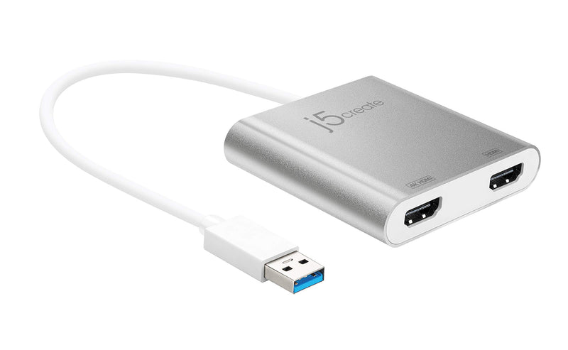 j5create USB to HDMI Adapter - Dual HDMI USB 3.0 Multi-Monitor Cable | 4K + 1080p | Compatible with Windows and macOS (JUA365) Single