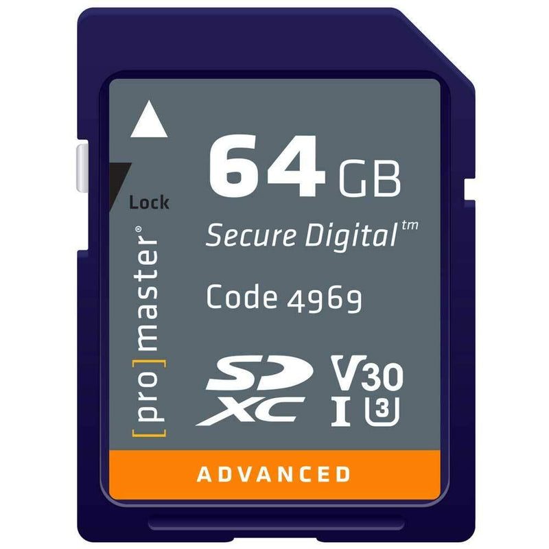 Promaster ADVANCED SDHC 64GB Memory Card 633X U3 V30