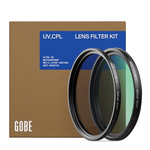 Gobe 82mm UV + Circular Polarizing (CPL) Lens Filter Kit
