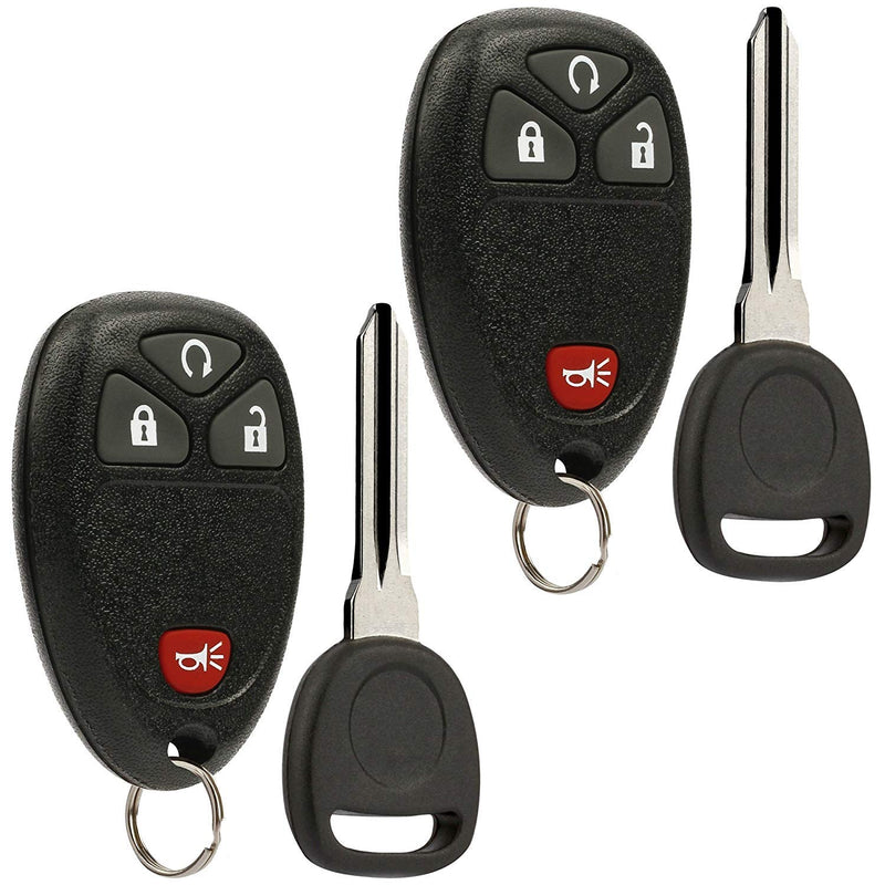 Car Key Fob Keyless Entry Remote with Ignition Key fits Chevy Silverado Avalanche Traverse / GMC Sierra Acadia / Pontiac Torrent / Suzuki XL-7, Set of 2 g-421 46-key [2]