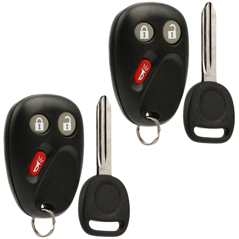 Key Fob Keyless Entry Remote with Ignition Key fits 2003-2006 Chevy Avalanche Equinox Silverado SSR Suburban Tahoe / GMC Sierra Yukon / Hummer H2 / Pontiac Torrent / Saturn Vue (LHJ011), Set of 2 g-lhj b102 [2]
