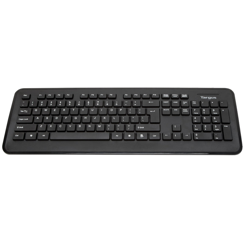 Targus Full-Size Wireless Keyboard for PC or Mac with USB Dongle, Black (AKB214TT)