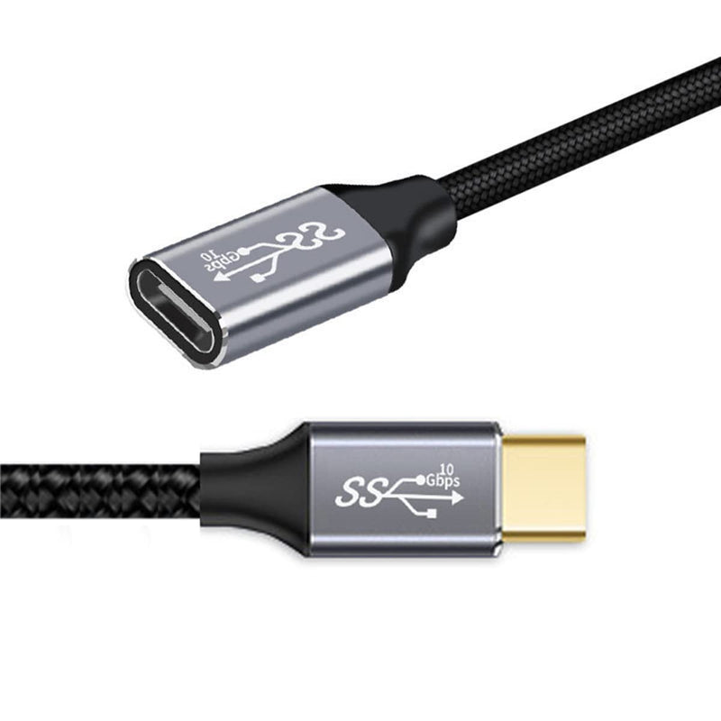 Chenyang CY USB-C USB 3.1 Type-C Male to Female Extension Data Cable 10Gbps 100W with Sleeve for Laptop Phone 0.5m 50cm
