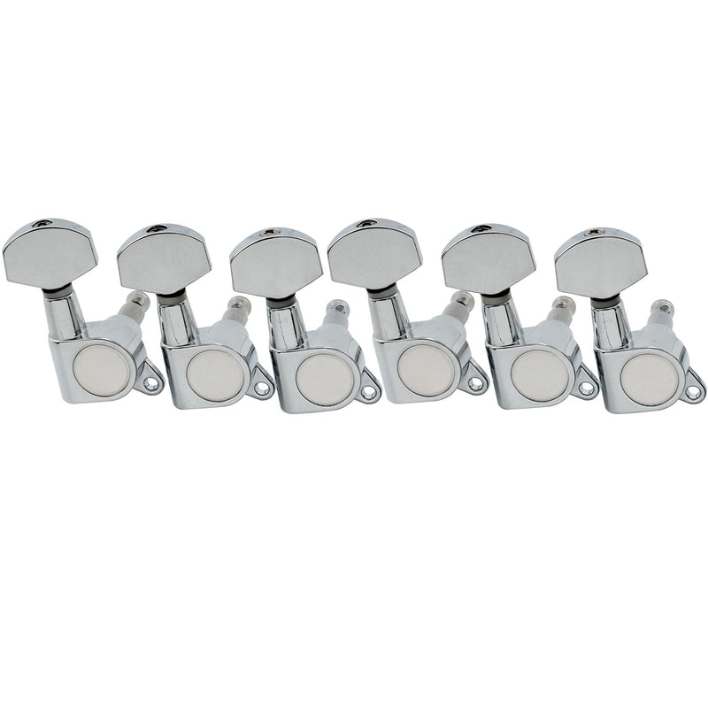 [AUSTRALIA] - Musiclily Pro R15J 6 in Line Guitar Sealed Tuners Tuning Keys Pegs Machine Heads Set for Fender Strat Tele Style Guitar, Chrome 6R Chrome 