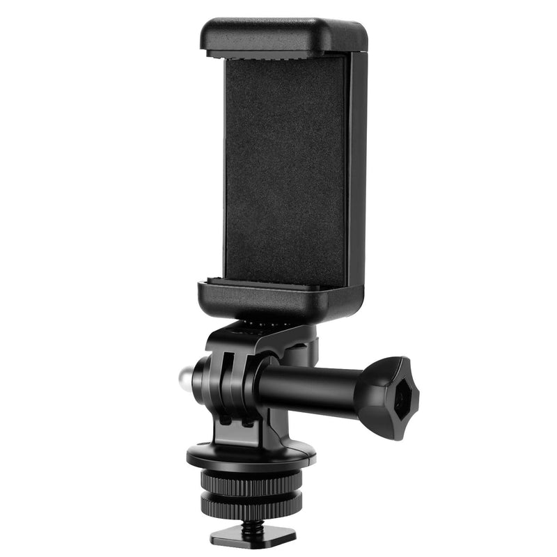 NEEWER Phone Holder / Hot Shoe Mount Adapter Kit Compatible with Action Camera GoPro Hero 11 10 9 8 7 6 5, DJI OSMO Action/Action 2, iPhone13 Pro Max, Samsung, Attaching on DSLR Camera or Ring Light