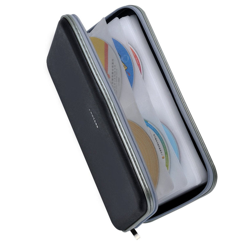 70 Capacity Heavy Duty CD DVD Blu-ray Media case Storage Holder Organizer Wallet (Black) Black