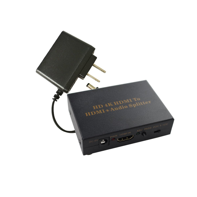 [AUSTRALIA] - 4Kx2K HDMI Audio Extractor Hdmi to HDMI (Spdif+R/L) Audio Splitter ARC Converter Box Audio Splitter with Pass/2.0ch/5.1 ch Audio Model Support DTS-HD 