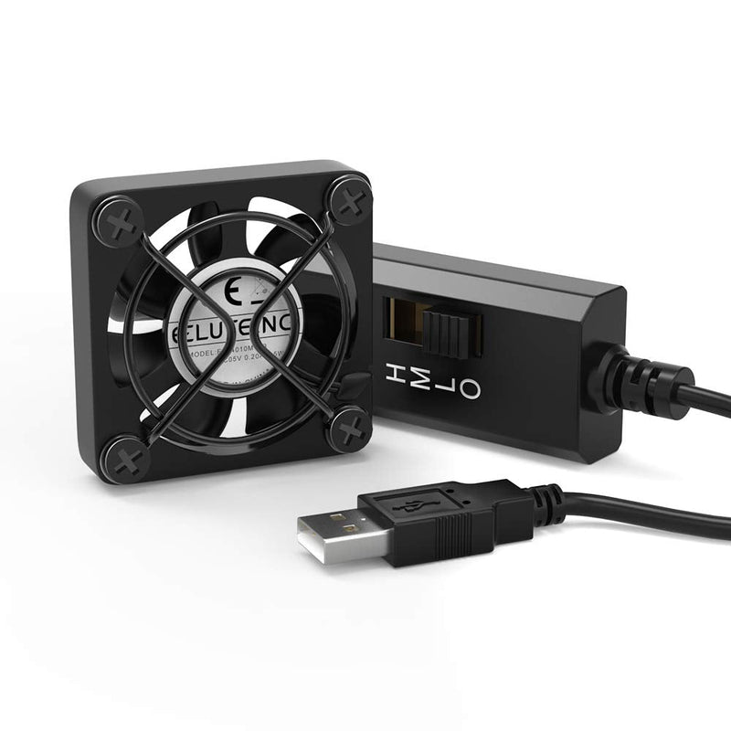 ELUTENG 40mm USB Fan with 3 Speed Control USB Ventilator 5V Max 5300RPM High Flow VR Cooling Fan Compatible for Receiver DVR Playstation Xbox Computer Cabinet Cooling 40mm USB Speed Fan
