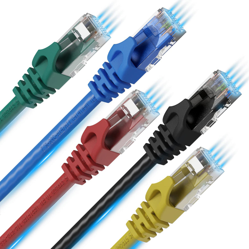 [AUSTRALIA] - CAT6 Ethernet Cable 6 Pack - 3 Ft - LAN UTP (0.9 Meters) CAT 6 RJ45 Network Patch Internet Cable - 6 Pack (3 Feet) 3ft Multi-Color 