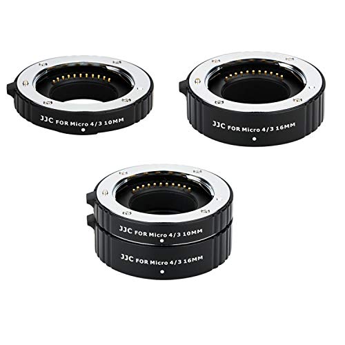 JJC Micro 4/3 Auto Focus Macro Extension Tube for Olympus Panasonic Camera Micro 4/3 Mount (Set)
