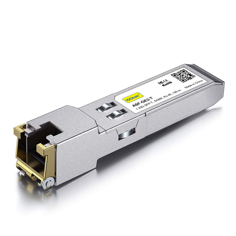 10/100/1000Base-T Copper SFP, Auto-Negotiation SFP to RJ45 Mini-GBIC Transceiver, Compatible with Mikrotik S-RJ01 10/100/1000M-T: 100m