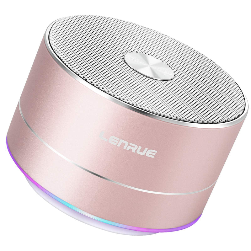 A2 LENRUE Portable Wireless Bluetooth Speaker with Built-in-Mic,Handsfree Call,AUX Line,TF Card,HD Sound and Bass for iPhone Ipad Android Smartphone and More(Rose Gold) Rose Gold