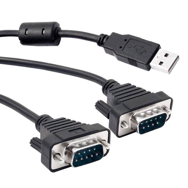 USB to 2 Ports RS232 Converter Adapter, DB9 pin Adopts UK FTDI Chipset, Win XP/Vista/7/8/10/CE/Mac/Linux Supports 4.9ft Length UT-8812