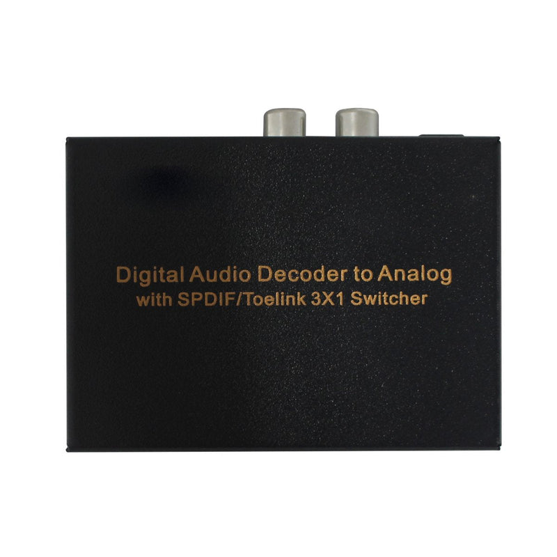 Digital to Analog Audio Decoder Converter with SPDIF/Toslink 3X1 Switch Support 5.1 Channel Audio SPDIF+L/R Headphones Audio