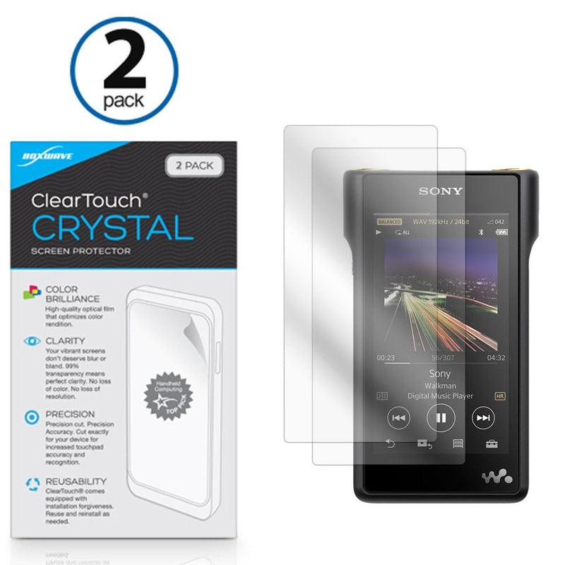 BoxWave Screen Protector Compatible with Sony NW-WM1A - ClearTouch Crystal (2-Pack), HD Film Skin - Shields from Scratches for Sony NW-WM1A, Sony NW-WM1A, NW-WM1Z Crystal Clear (2-Pack)