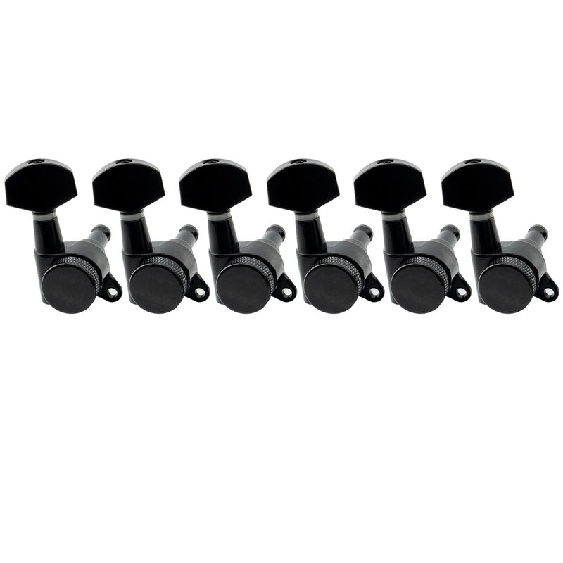 Musiclily Pro 6 in Line Guitar Locking Tuners Tuning Pegs Keys Machine Heads Set for Strat Tele Style Guitar, Black