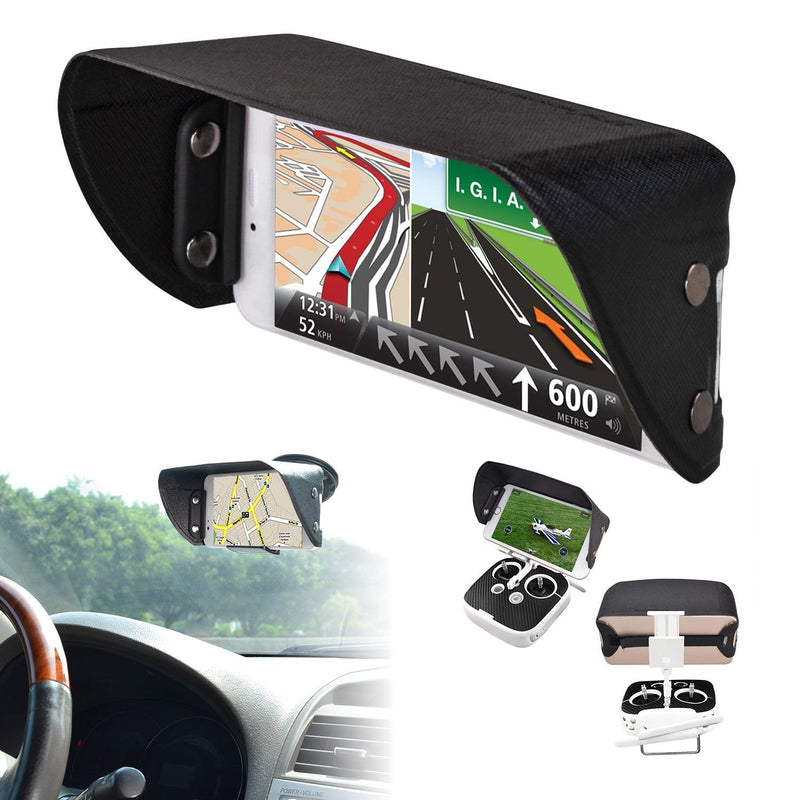 TFY Universal Phone Sun Shade & Glare Visor Shield for 4.5 to 6.1 Inch Smartphones - Compatible with iPhone 15/14 / 13/12 / XS/XR / 8 / SE