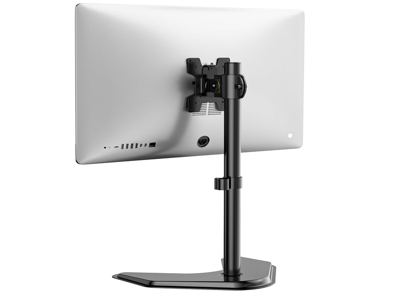 WALI Single Monitor Stand, Adjustable Monitor Stand for One Screen up to 32inch, Universal Freestanding Monitor Stand for hp acer lg Monitor with monting Holes 75 to 100mm (MF001),Black Black