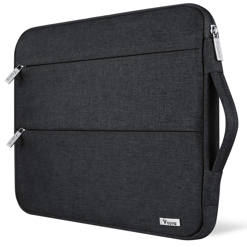 Voova 13 13.6 Inch Laptop Sleeve Case Compatible with MacBook Air/MacBook Pro 13 M2/M1,13.5 Surface Laptop 5/4, Surface Pro X / 9/8, iPad Pro 12.9, Waterproof Computer Bag Cover with Handle, Black 12.6-13.6 Inch