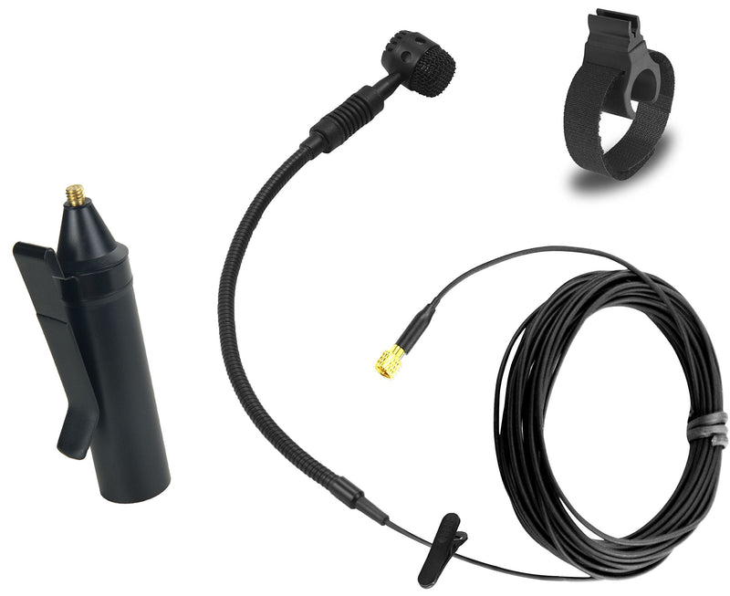 HEIMU Clip On Instrument Condenser Microphone + Universal Clip (for Flute) for Flute
