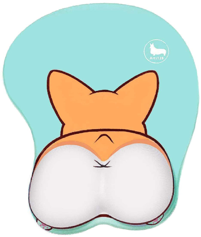 123Arts 3D Funny Corgi Butt Shape Silicone Mouse Pad Mouse Mat- 8.6X10.2 Inch corgi1