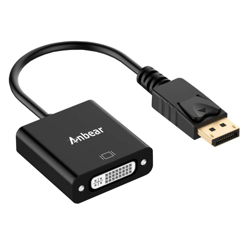 DisplayPort to DVI Adapter,Anbear Display Port to DVI-D Adapter (Male to Female) Compatible with Computer,Desktop,Laptop,PC 1 Pack