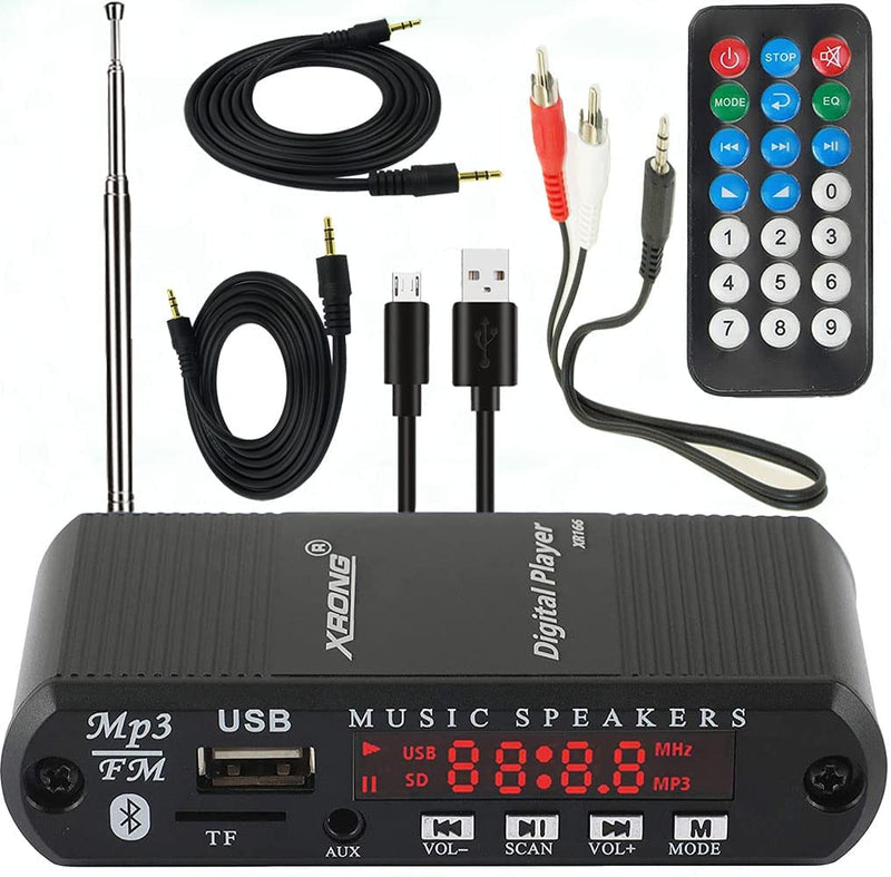 [AUSTRALIA] - Bluetooth Audio Receiver FM Radio,MP3 Digital Player,LED 4-Digital Display,SD Card/USB Playback 3.5mm Audio Output(Black) 