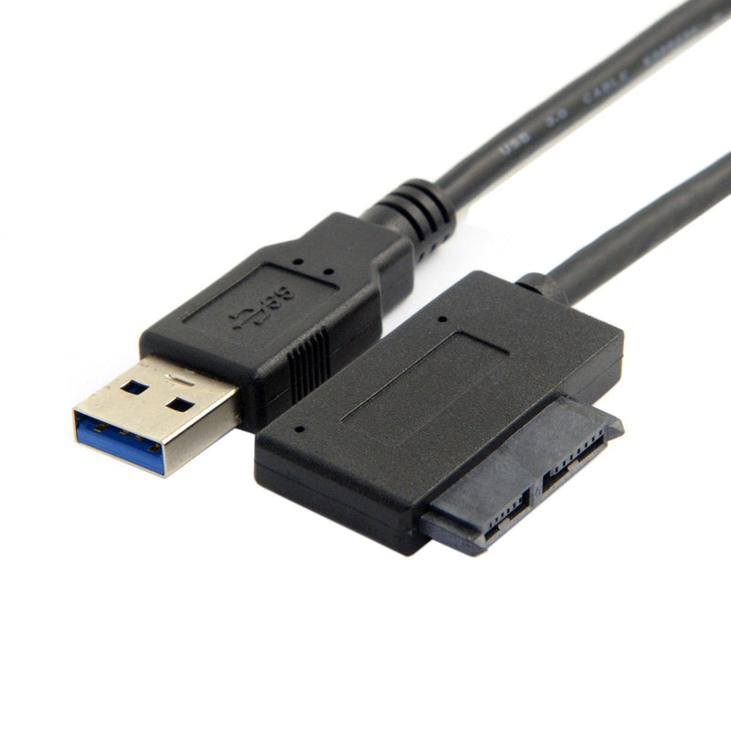 chenyang CY USB 3.0 to 7+6 13Pin Slimline SATA Cable Adapter for Laptop CD DVD ROM Optical Drive Black 13P SATA to USB3.0
