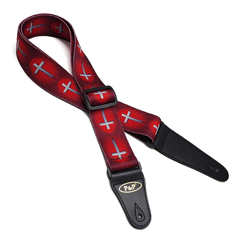 [AUSTRALIA] - Art Attack Soft Cotton Red Cross Christian Catholic Christ Electric Acoustic Ukulele Bass Guitar Strap 