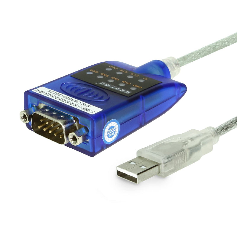 Gearmo 16in. USB 2.0 to RS-232 Serial Converter w/ LED Indicators & FTDI