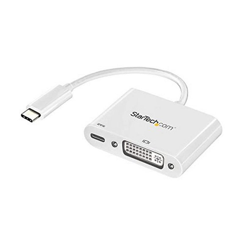 [AUSTRALIA] - StarTech.com USB C to DVI Adapter with Power Delivery - 1080p USB Type-C to DVI-D Single Link Video Display Converter w/ Charging - 60W PD Pass-Through - Thunderbolt 3 Compatible - White (CDP2DVIUCPW) 
