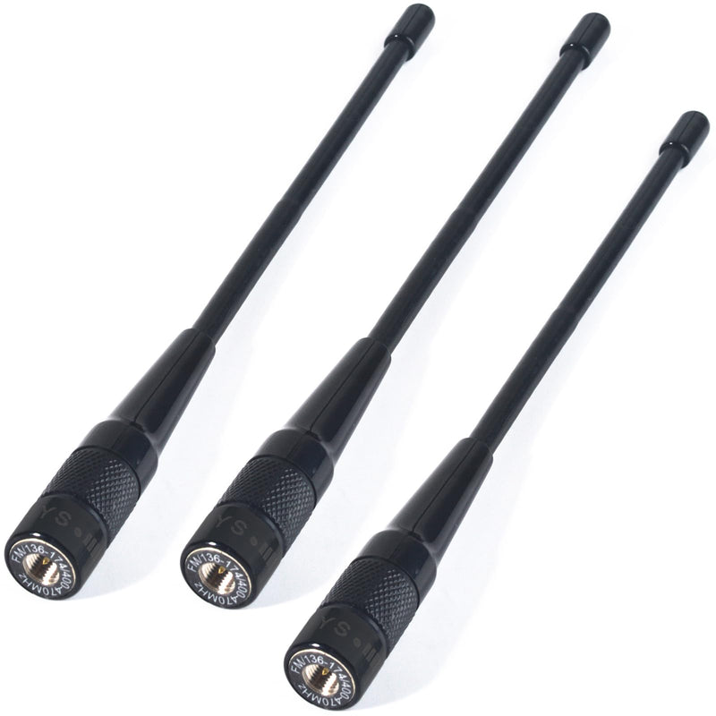 [AUSTRALIA] - HYS 701N SMA-Male Dual Band VHF/UHF 144MHz/430MHz Antenna for YAESU VX-1R VX-2R VX-3R TYT TH-UV8R UVF10 UV6R Walkie Talkie(3PCS) Black 