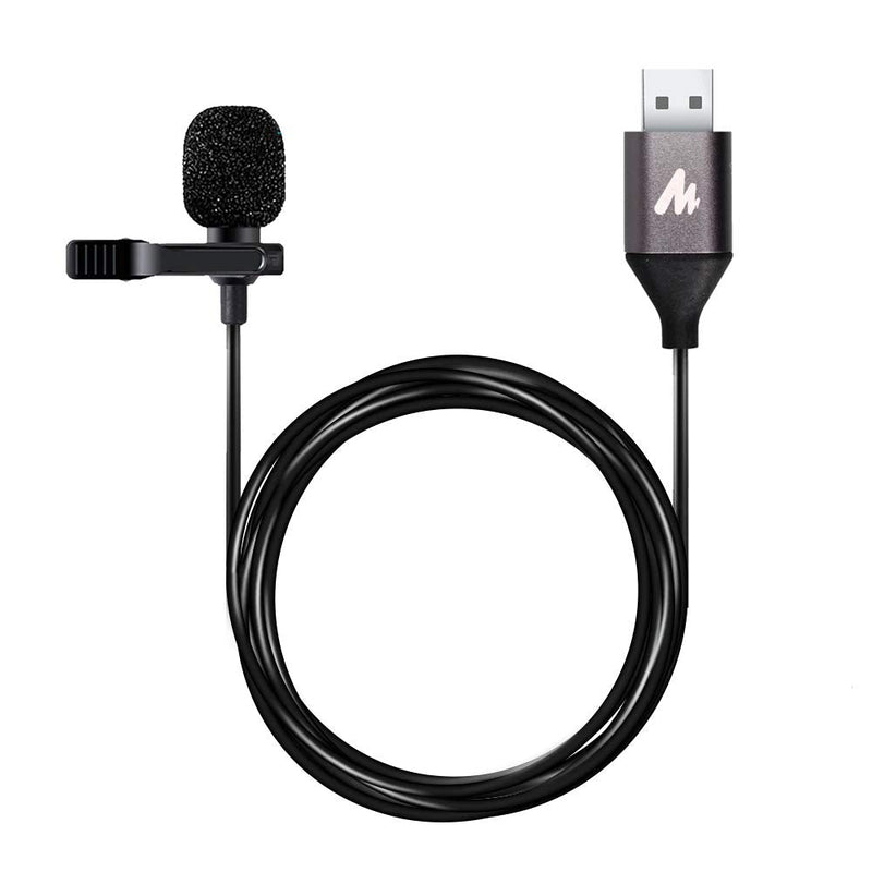 MAONO USB Lavalier Microphone, 192KHZ/24BIT Plug & Play Omnidirectional Lapel Shirt Collar Clip on Mic for PC, Computer, Mac, Laptop, YouTube, Skype, Recording, Podcasting, Gaming, AU-UL10 UL10