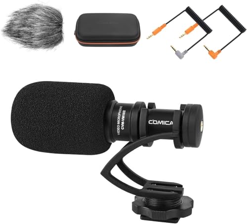 Camera Microphone,Comica CVM-VM10II Professional Video Microphone with Shock Mount, Deadcat,Compact Shotgun Mic Compatible with iPhone,DSLR Camera,Android Smartphones- Perfect for TikTok YouTube Vlog Black