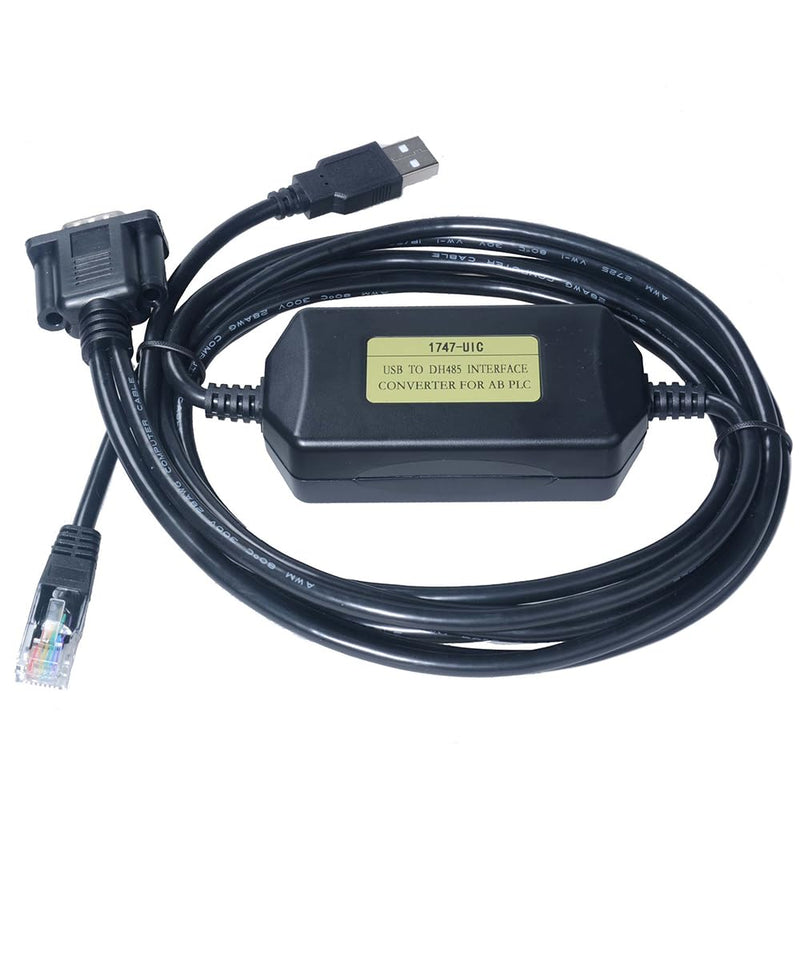 PLC Programming Cable Compatible with AB 1747 UIC, USB To DH485 RS485 RS232 Interface Converter