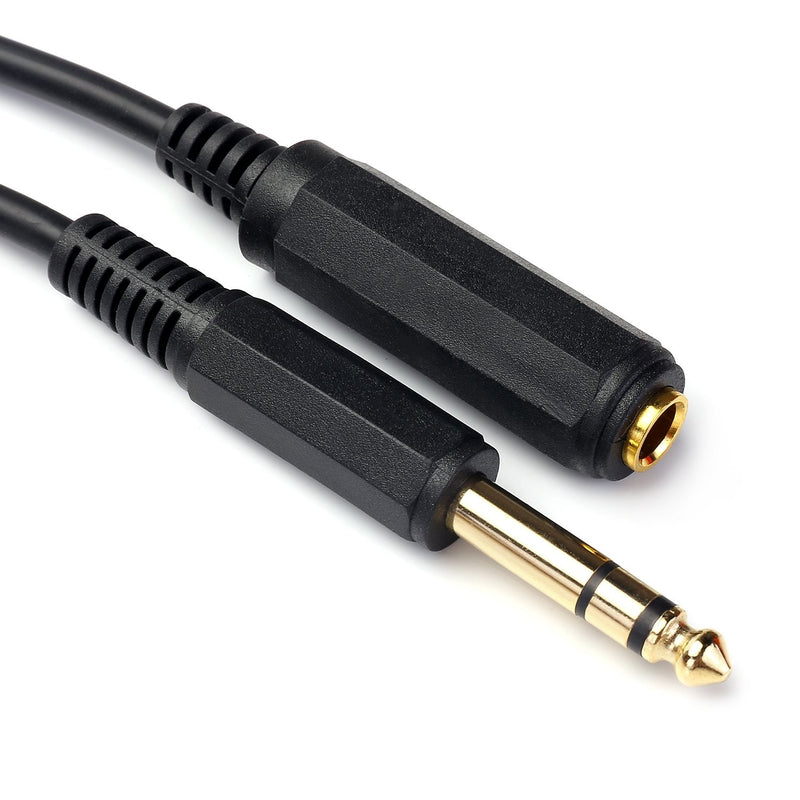 Disino 1/4 Inch Male to Female Stereo Extension Cable Gold Plated Quarter inch Headphone Extension Cable Cord- 10FT/3 Meters 10 Feet
