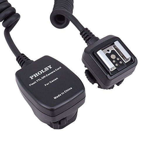 PHOLSY E-TTL Off Camera Flash Speedlite Sync Cord Compatible with Canon