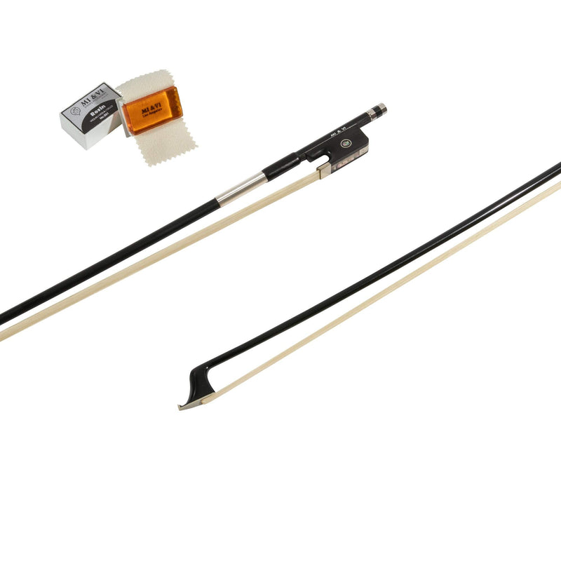 MI&VI CB-720 Classic Carbon Fiber Cello Bow (Size 3/4) with Rosin and Bow Soft Bag Included | Ebony Frog | Well Balanced | Mongolian Horse Hair - MIVI Music Cello 3/4