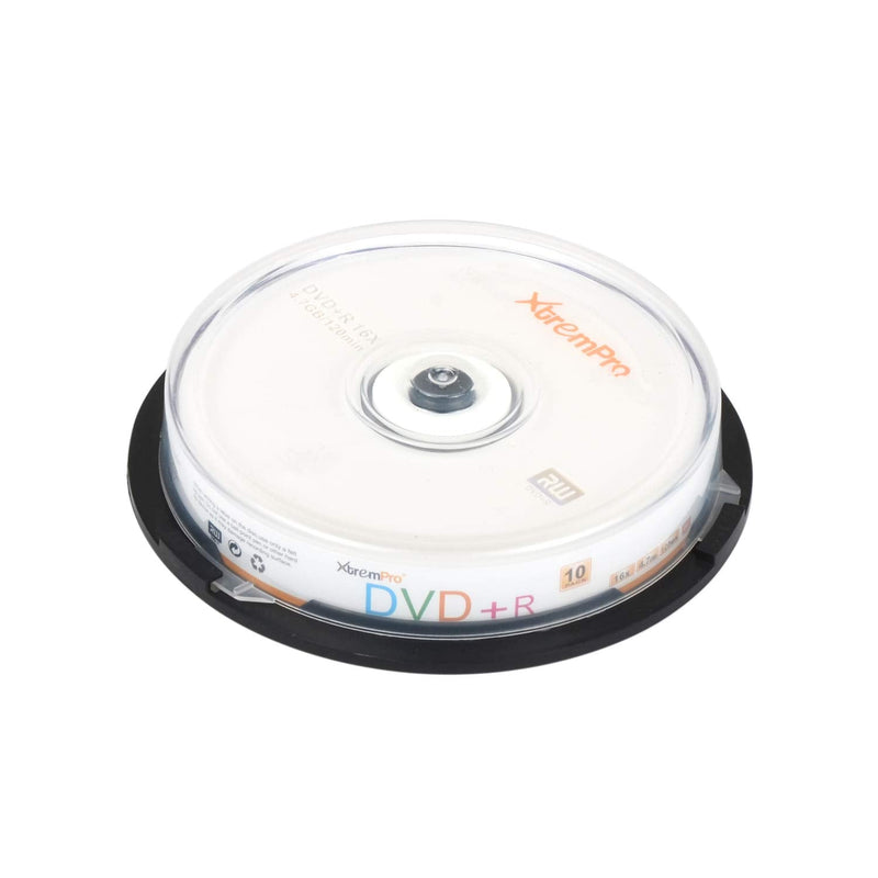 DVD+R 16 X 4.7GB 120min Recordable DVD 10 Pack Blank Discs in Spindle - 11023 XtremPro 11023
